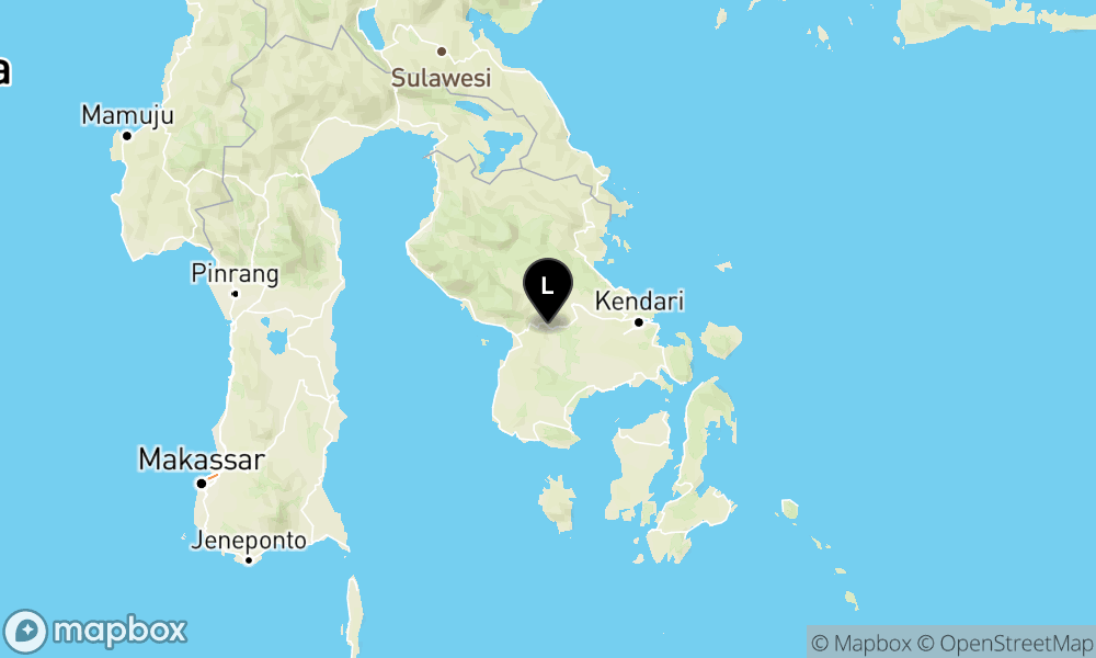 Peta Gempa Pusat gempa berada di darat 1 km Tenggara Tirawuta, Kolaka Timur
