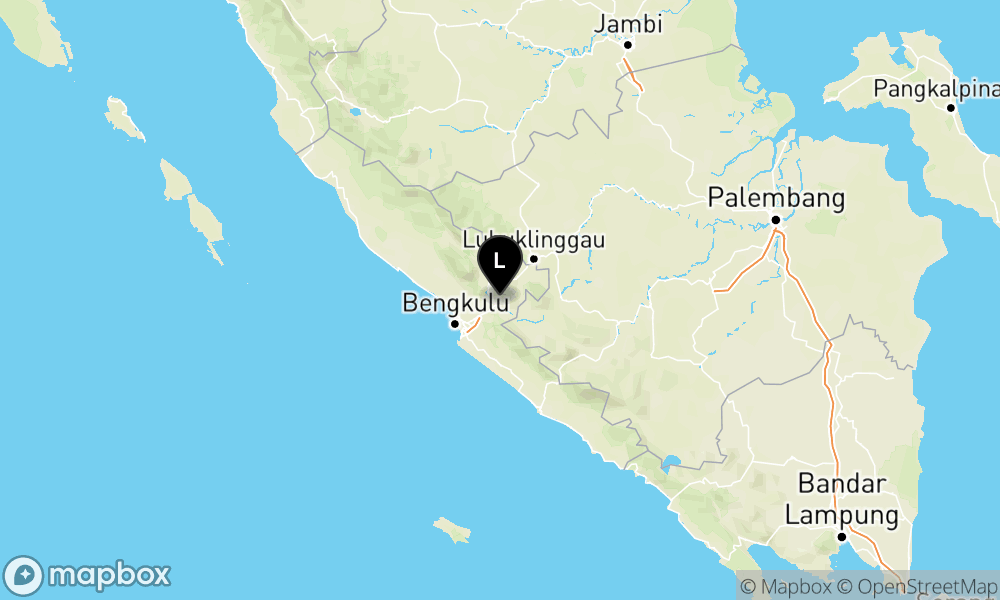 Peta Gempa Pusat gempa berada di darat 5 km timur laut Kepahiang