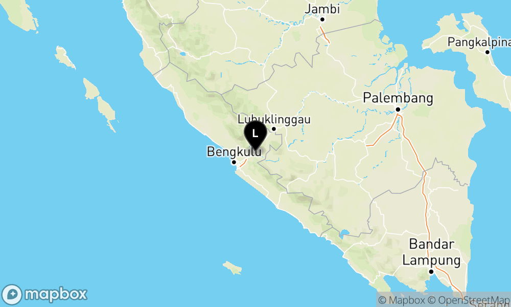 Peta Gempa Pusat gempa berada di darat 2 km Tenggara Kepahiang