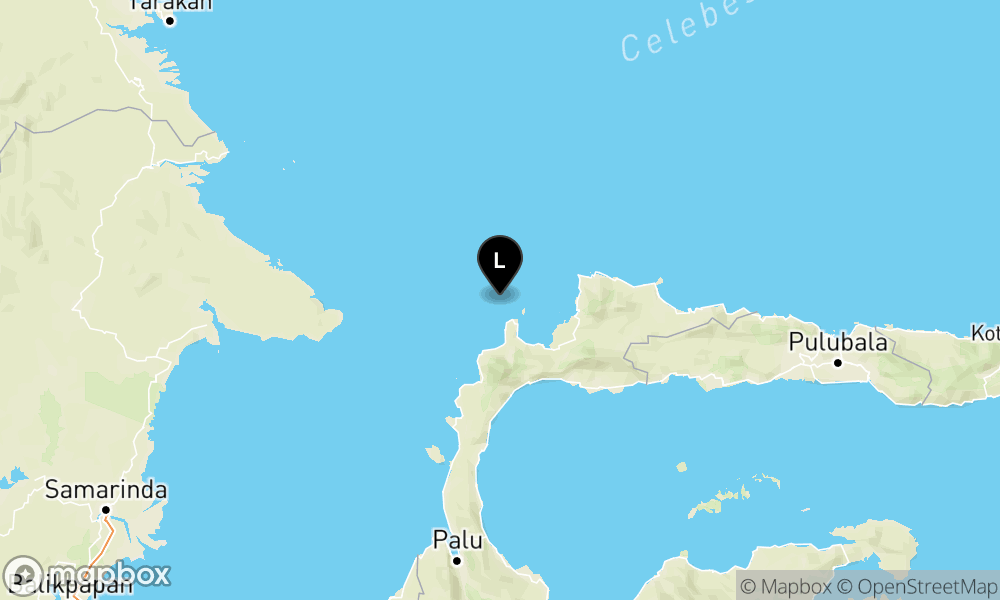 Peta Gempa 68 km BaratLaut TOLI-TOLI-SULTENG