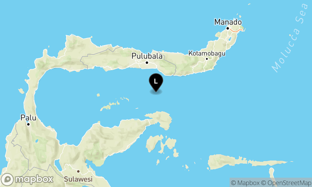 Peta Gempa 74 km BaratDaya BONEBOLANGO-GORONTALO