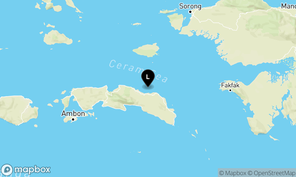 Peta Gempa 46 km BaratLaut SERAMBAGIANTIMUR-MALUKU