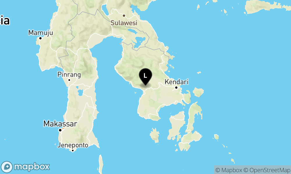 Peta Gempa Pusat gempa berada di darat 2 km Tenggara Kolaka Timur