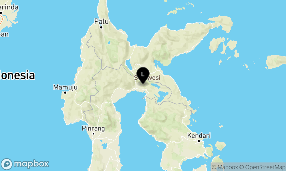Peta Gempa Pusat gempa berada di darat 22 km barat laut Luwu Timur