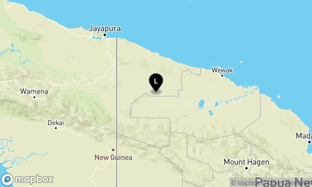 Peta Gempa 153 km Tenggara KEEROM-PAPUA