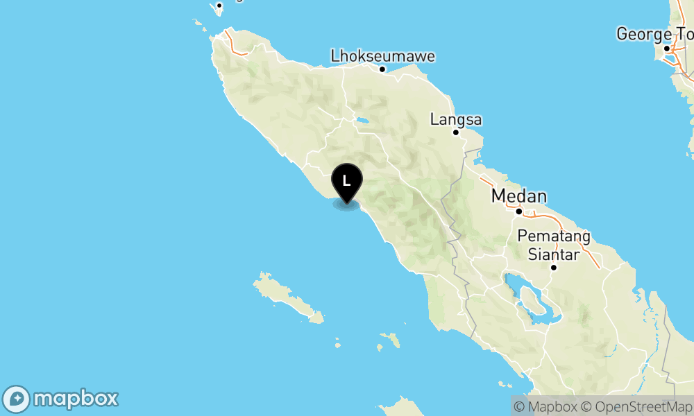 Peta Gempa Pusat gempa berada di laut 33 km Barat Daya Blang Pidie, Aceh Barat Daya