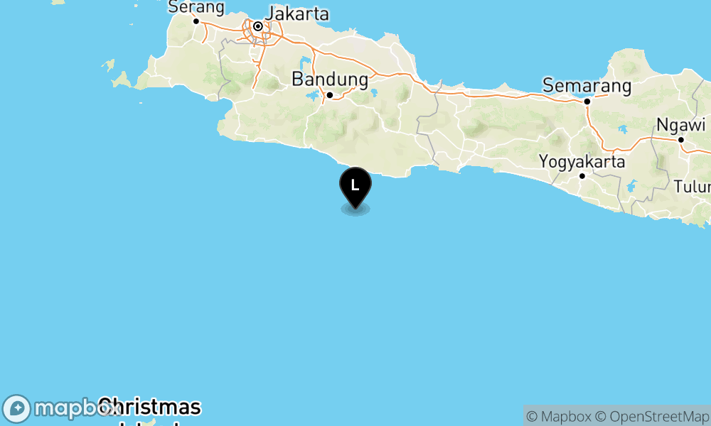Peta Gempa Pusat gempa berada di laut 86 km barat daya Kab. Pangandaran