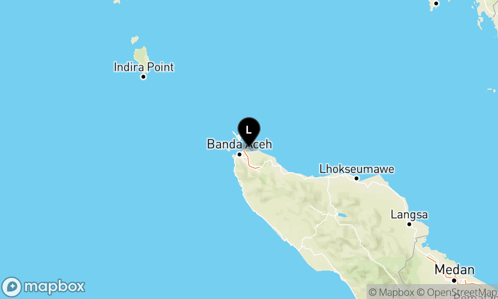 Peta Gempa 18 km TimurLaut BANDAACEH-ACEH