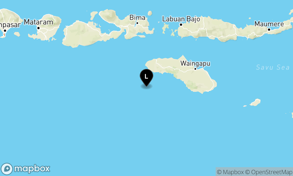 Peta Gempa 61 km BaratDaya WANOKAKA-NTT