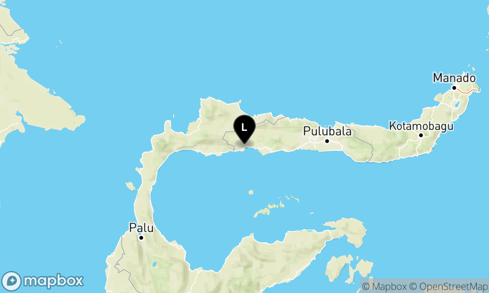 Peta Gempa Pusat gempa berada di darat 48 km tenggara Buol