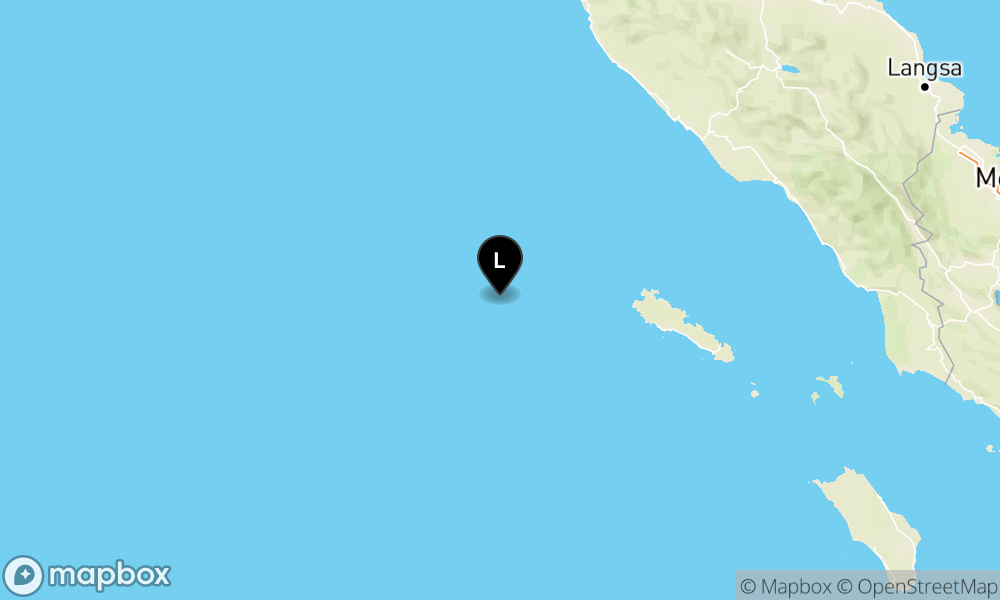 Peta Gempa 192 km BaratLaut SINABANG-ACEH