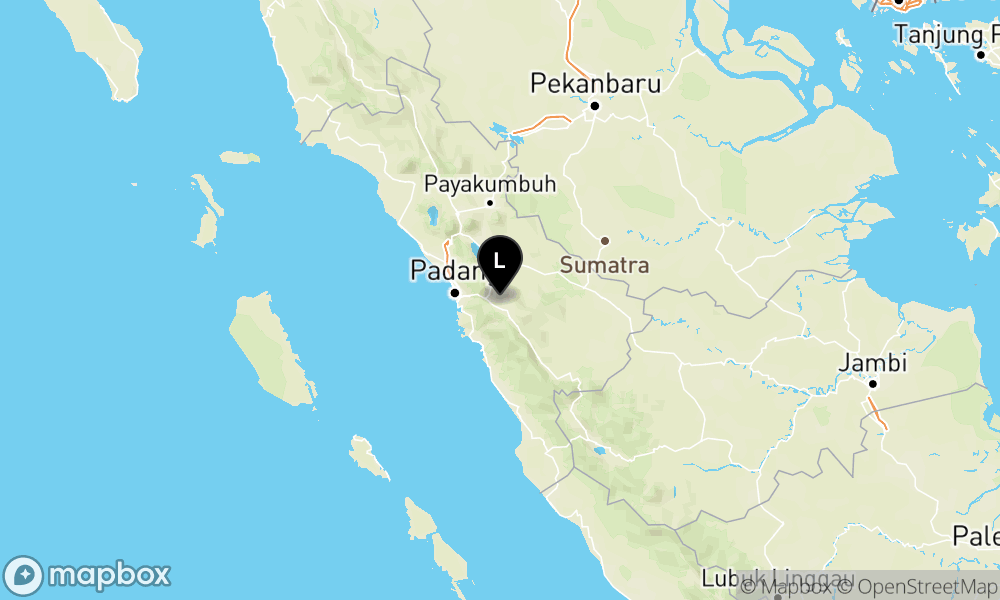 Peta Gempa Pusat gempa berada di darat 20 km tenggara Kab. Solok