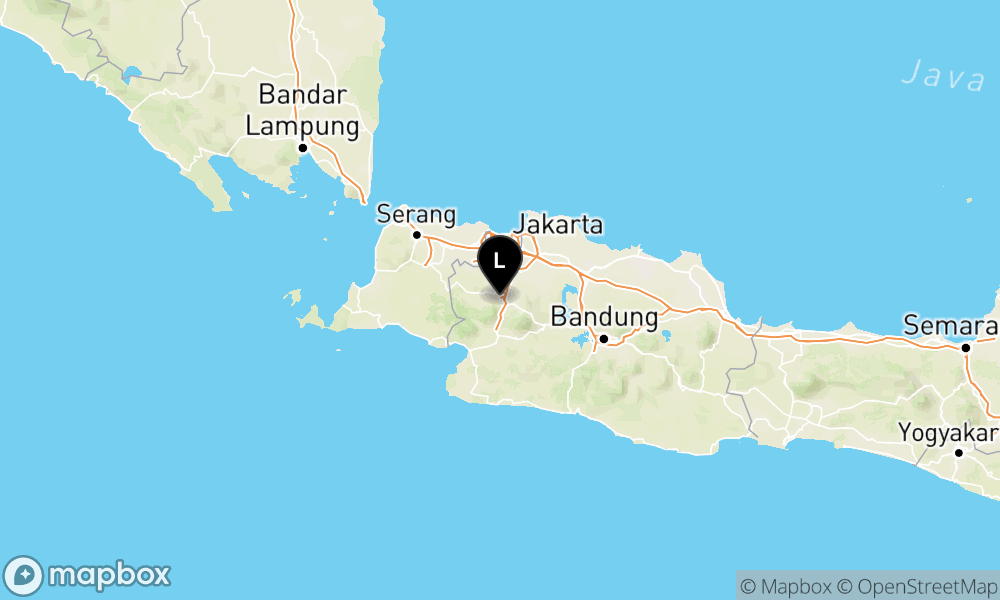 Peta Gempa Pusat gempa berada di darat 2 km Tenggara Kota Bogor