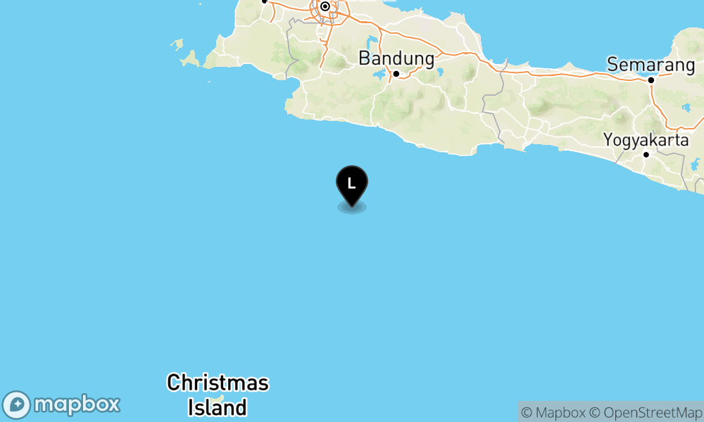 Peta Gempa Pusat gempa berada di Laut 158 km BaratDaya Kab. Garut