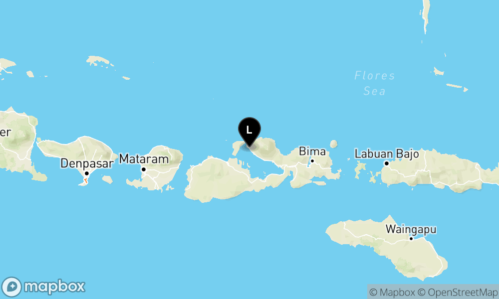 Peta Gempa Pusat gempa berada di darat 43 km timur laut Sumbawa