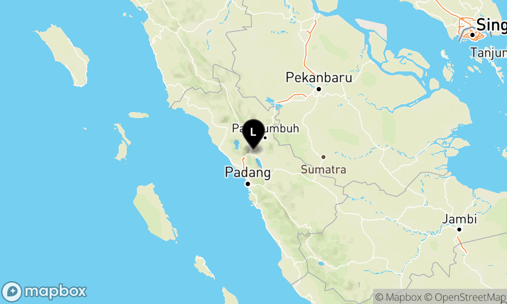 Peta Gempa Pusat gempa berada di darat 6 Km timur laut Padang Panjang