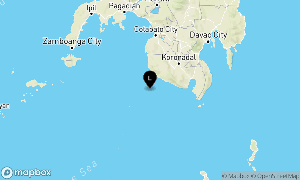 Peta Gempa 290 km BaratLaut TAHUNA-KEP.SANGIHE-SULUT