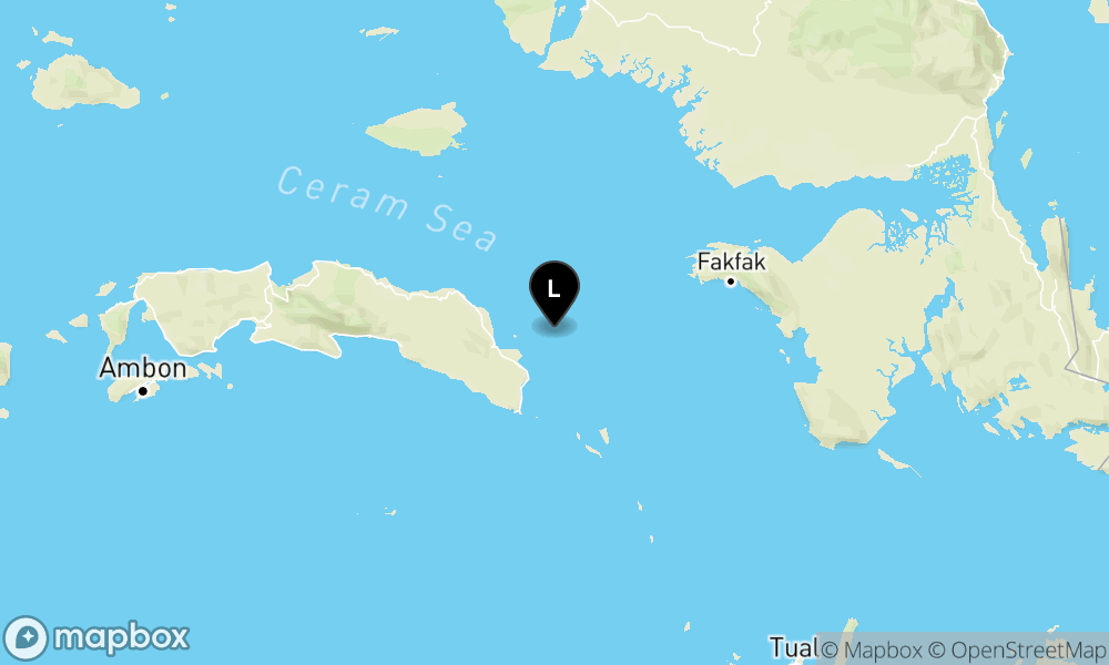 Peta Gempa 66 km Tenggara SERAMBAGIANTIMUR-MALUKU