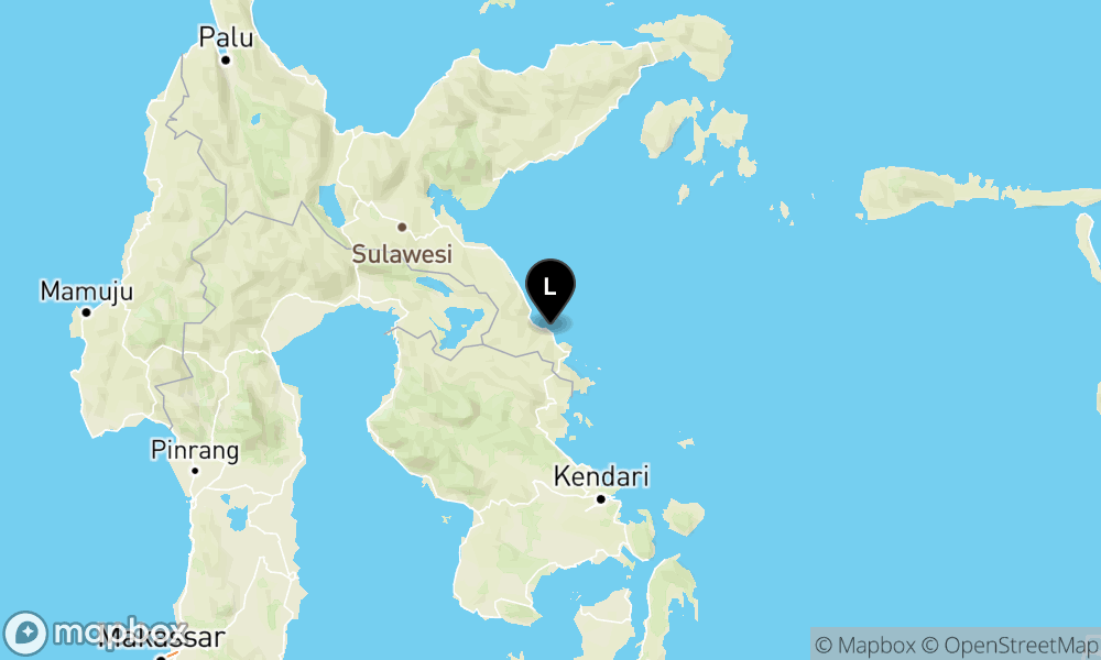 Peta Gempa Pusat gempa berada di laut 30 km tenggara Morowali