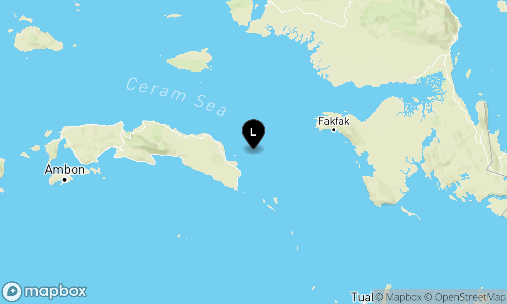 Peta Gempa 67 km Tenggara SERAMBAGIANTIMUR-MALUKU