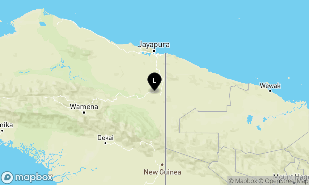 Peta Gempa 27 km BaratDaya KEEROM-PAPUA