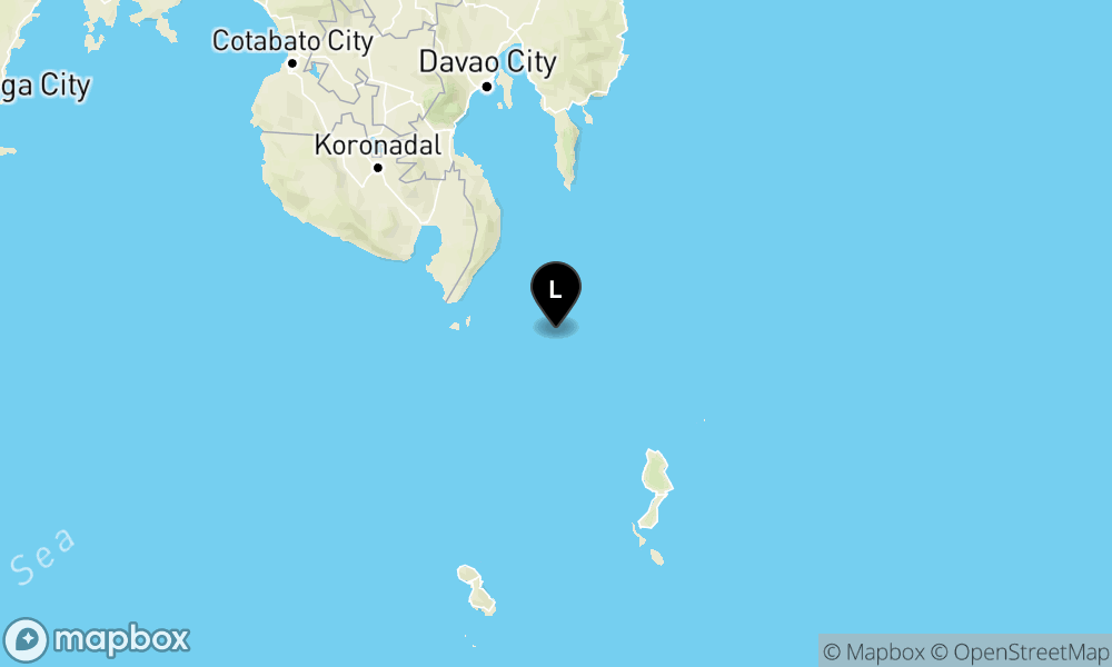 Peta Gempa 128 km BaratLaut PULAUKARATUNG-SULUT