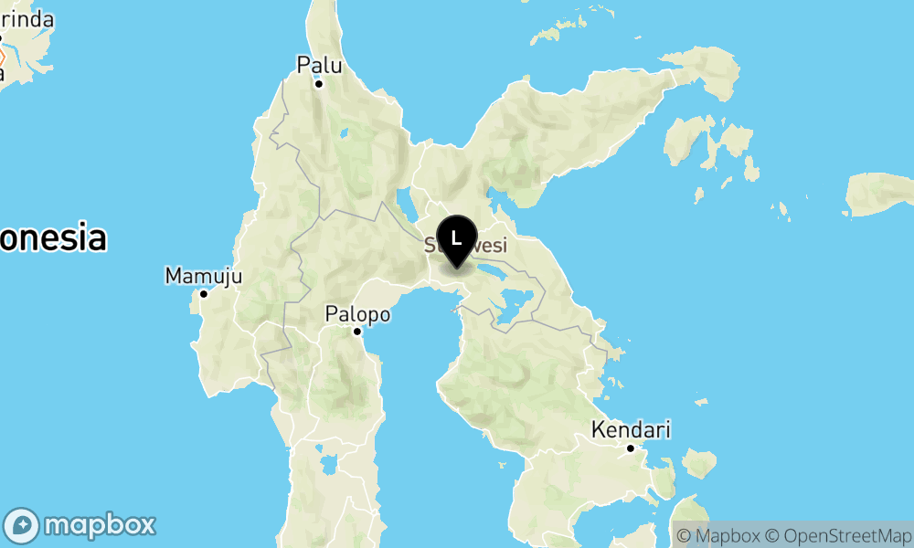 Peta Gempa Pusat gempa berada di darat 16 km barat laut Luwu Timur