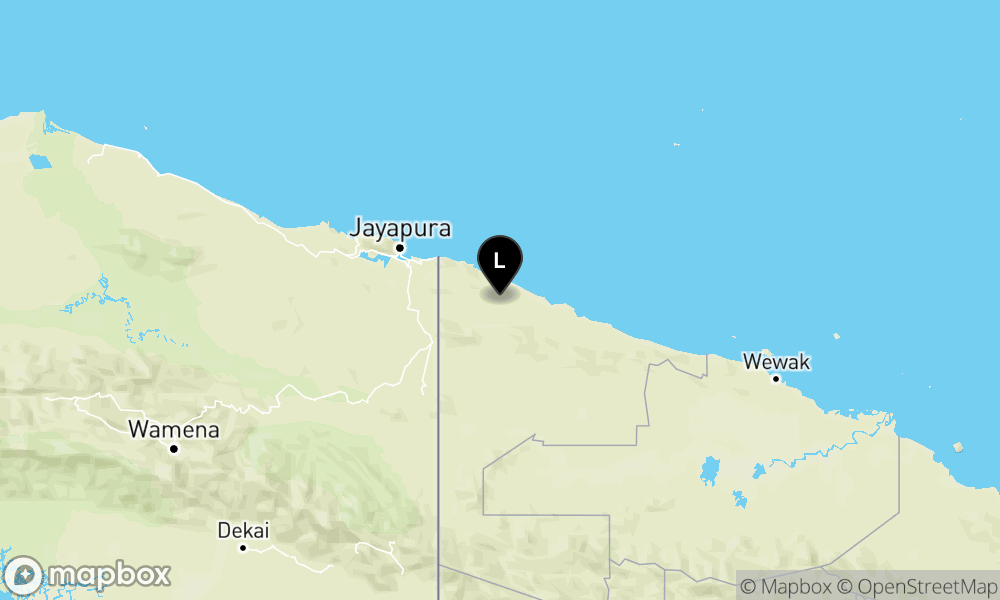 Peta Gempa 91 km TimurLaut KEEROM-PAPUA