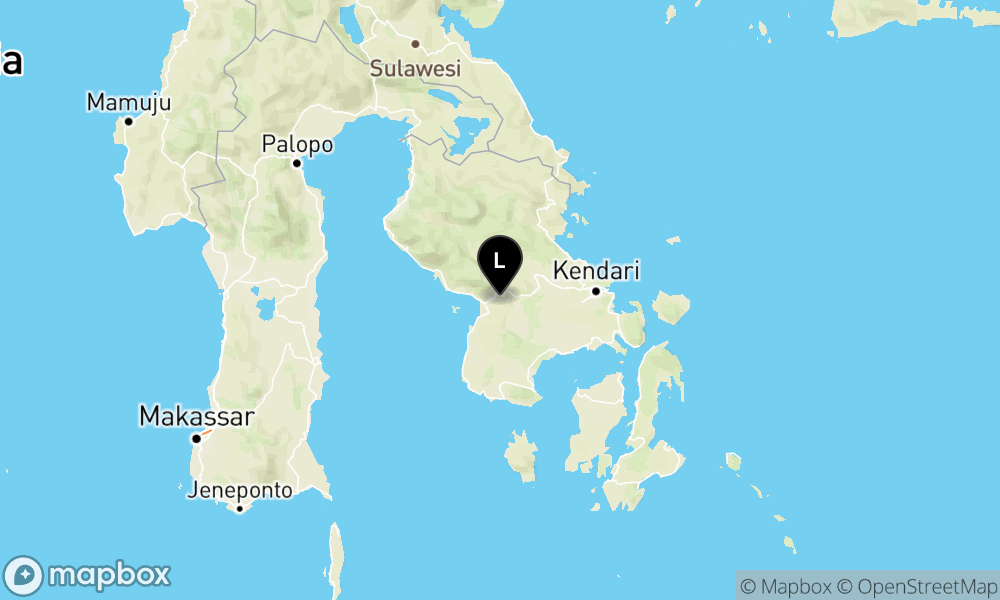 Peta Gempa Pusat gempa berada di darat 4 km barat daya Lalolae - Kolaka Timur