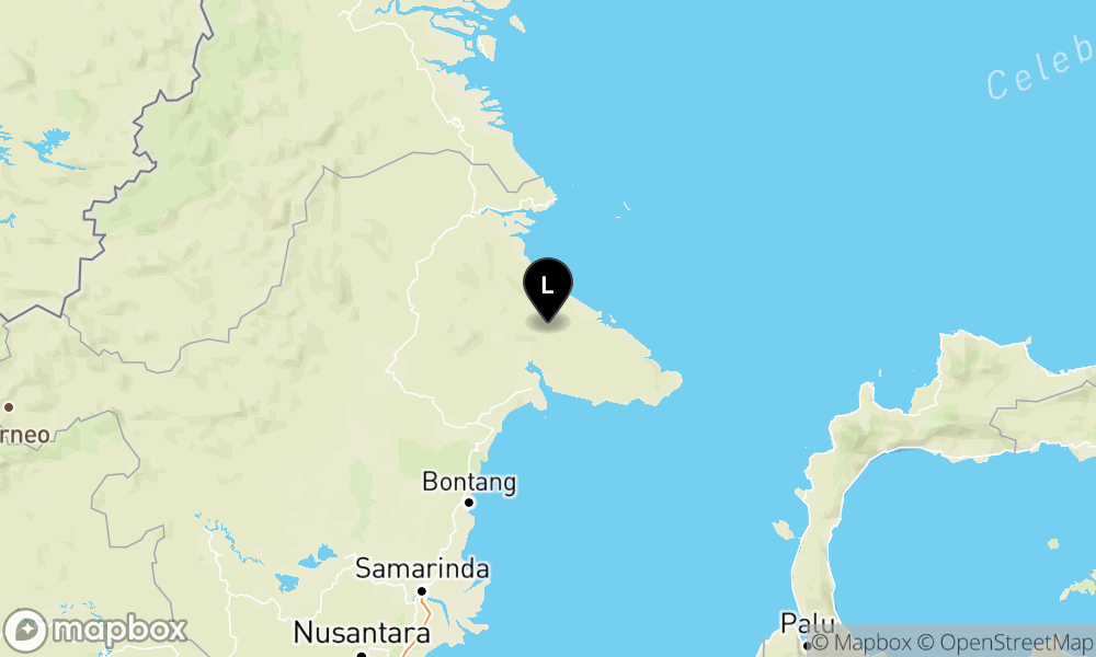 Peta Gempa Pusat gempa berada di darat 106 km Tenggara Berau