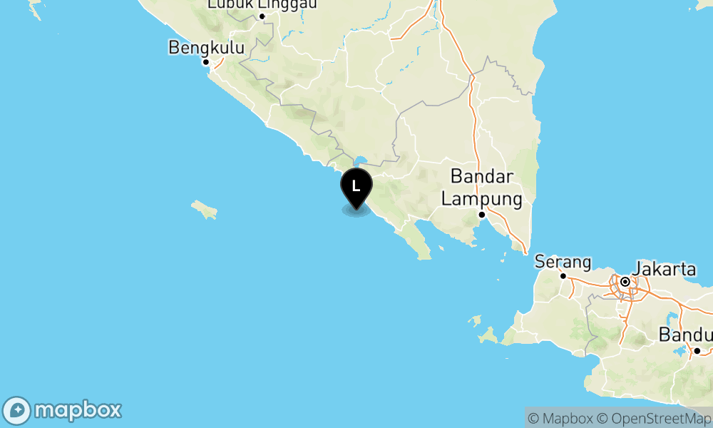 Peta Gempa Pusat gempa berada di laut 28 km Barat Daya Pesisir Barat