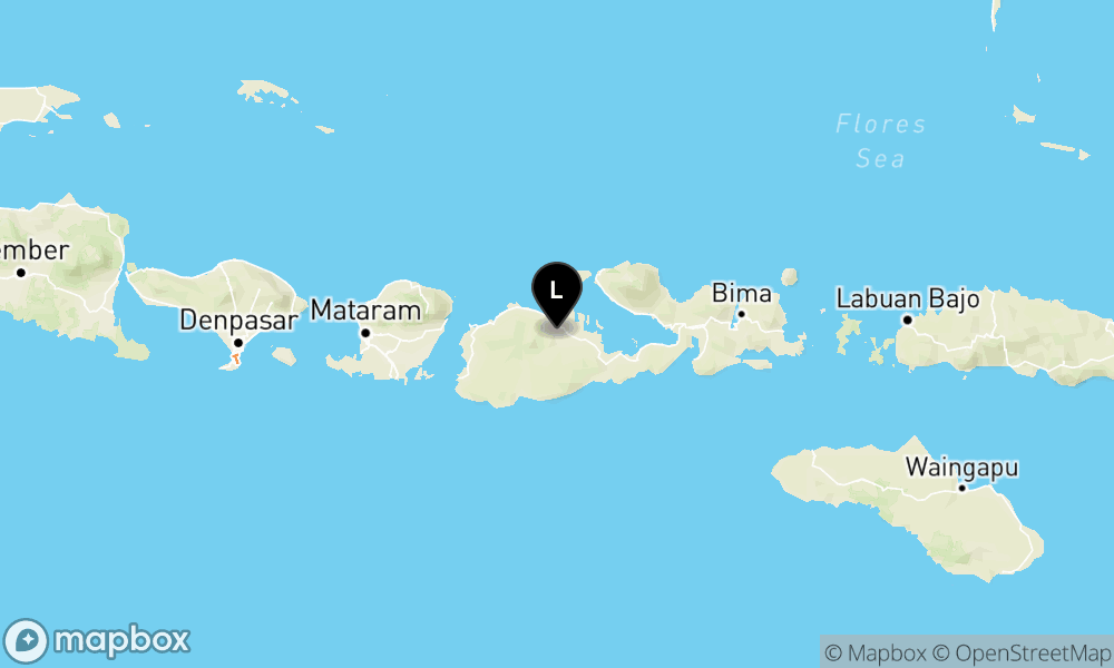 Peta episentrum gempa M2.4 — Pusat gempa berada di darat 11 km Tenggara Sumbawa