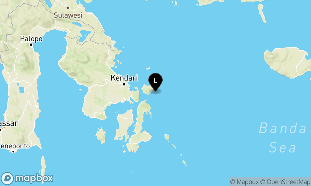 Peta Gempa Pusat gempa berada di laut 36 km Tenggara Konawe