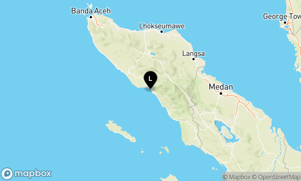 Peta Gempa 21 km BaratDaya BLANGPIDIE-ACEHBARATDAYA