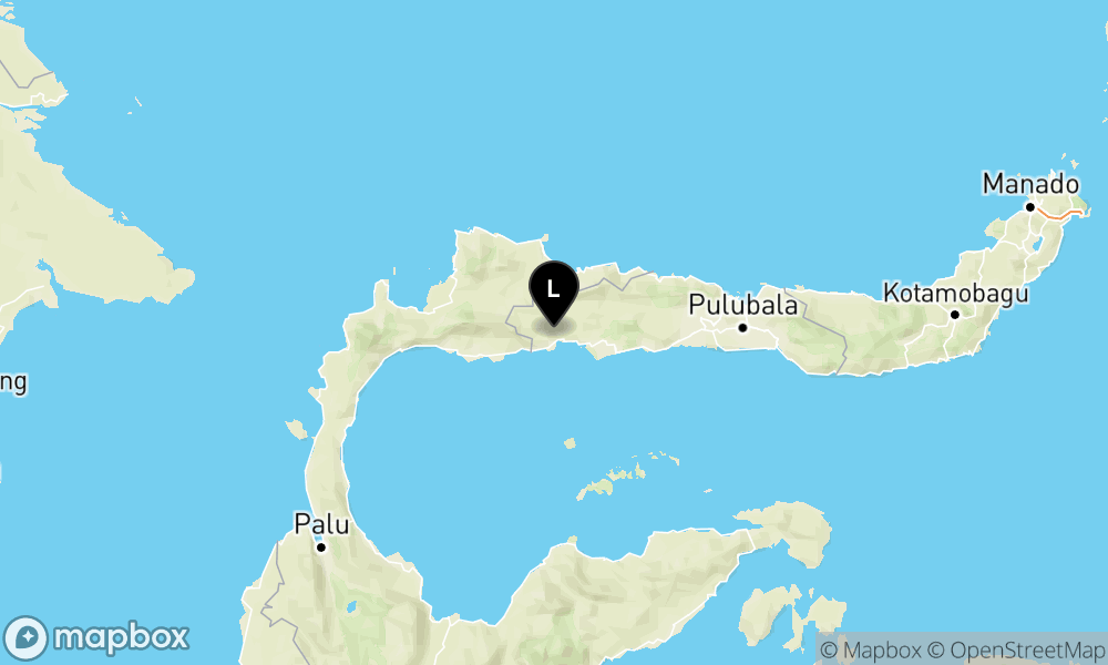 Peta Gempa Pusat gempa berada di darat 43 km Tenggara Buol
