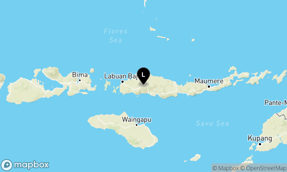 Peta Gempa Pusat gempa berada di darat 1 km Barat Laut Ruteng, Manggarai