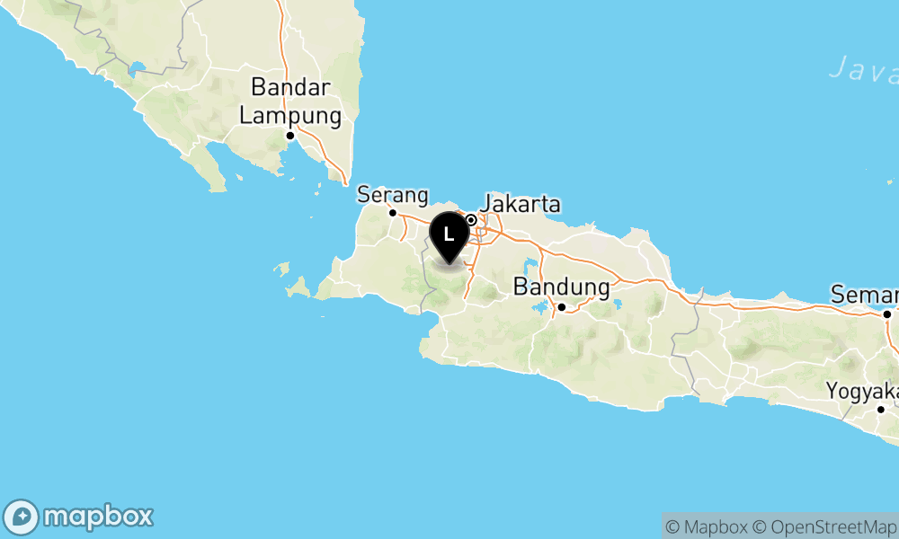 Peta Gempa Pusat gempa berada di darat 17 km barat laut Kota Bogor