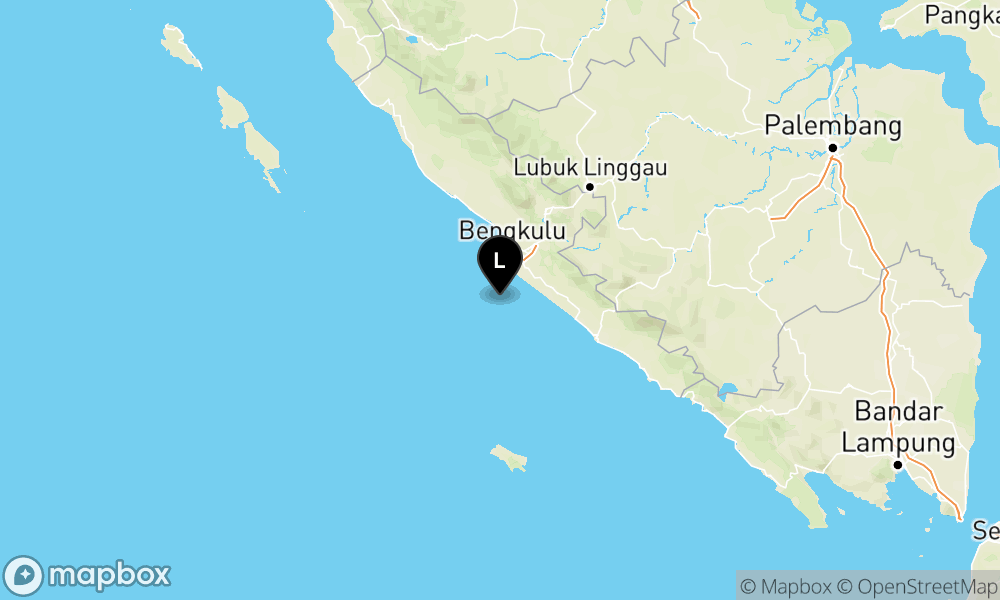 Peta Gempa 43 km BaratDaya BENGKULU-BENGKULU