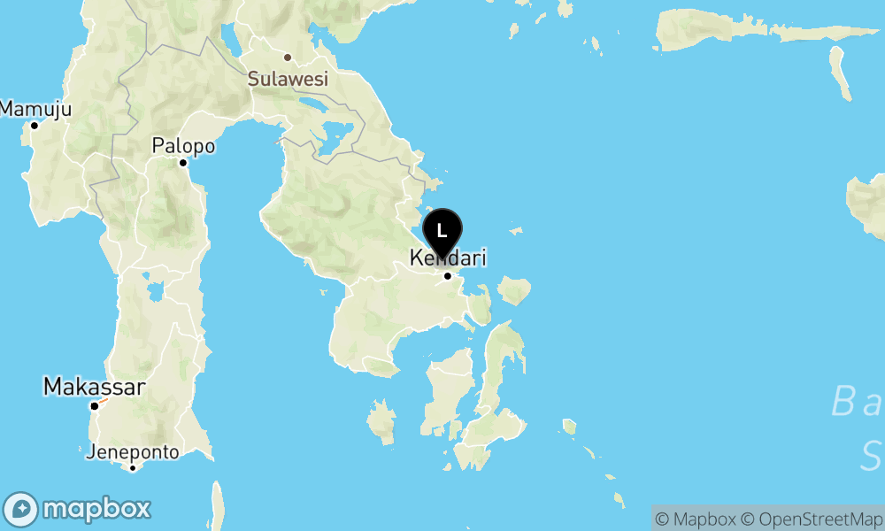 Peta Gempa Pusat gempa berada di darat 1 km barat daya Bondoala Konawe