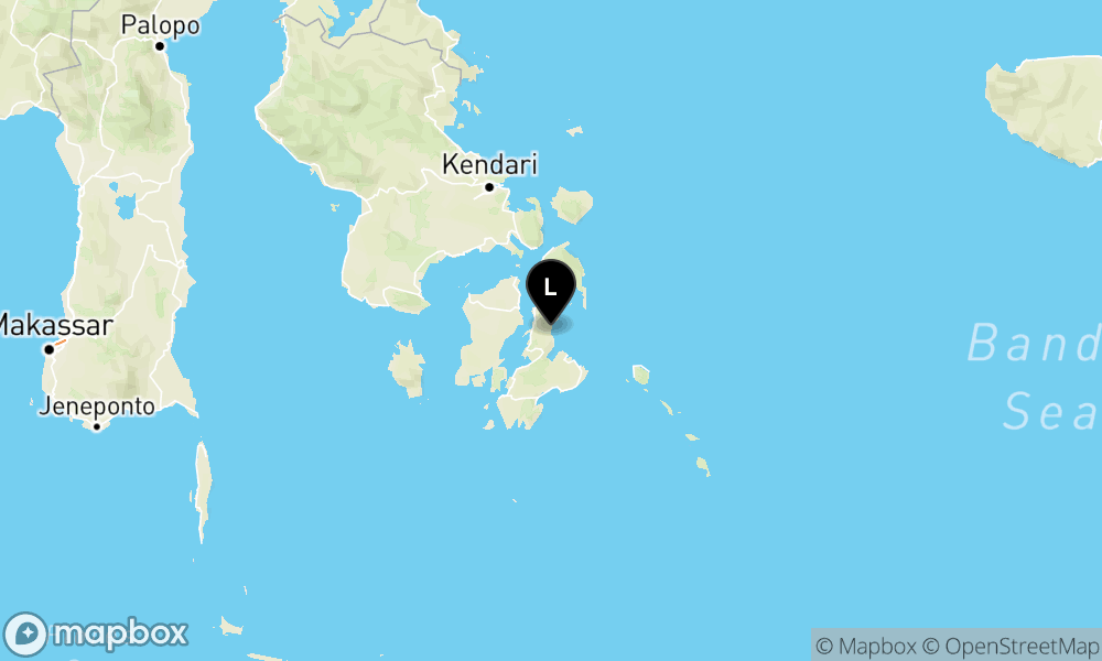 Peta Gempa Pusat gempa berada di darat 3 km tenggara Kambowa, Buton Utara