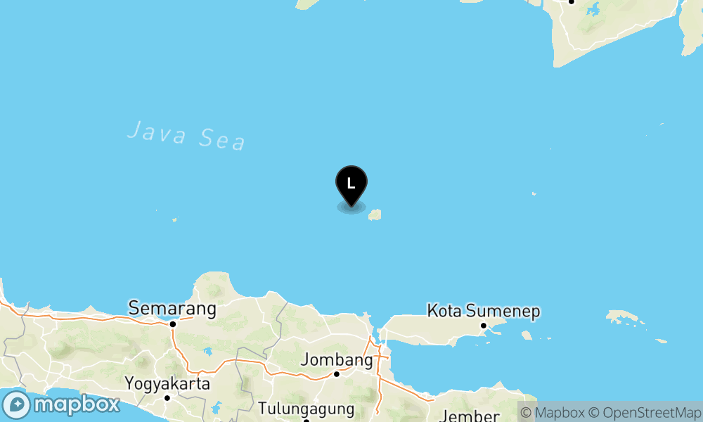Peta Gempa Pusat gempa berada di laut 133 km timurlaut Tuban