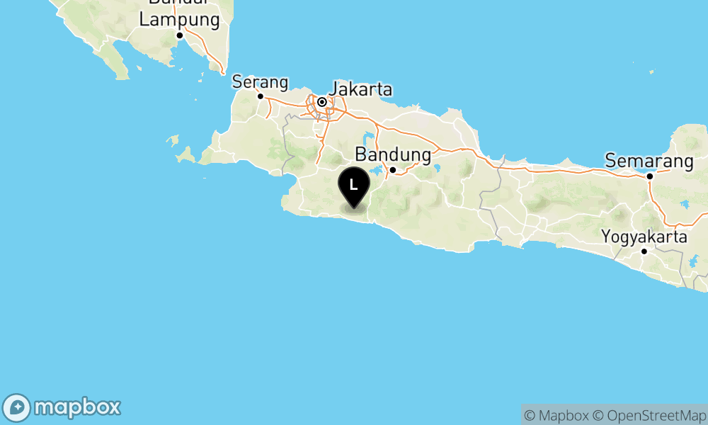 Peta Gempa Pusat gempa berada di darat 55 km baratdaya Kab. Bandung