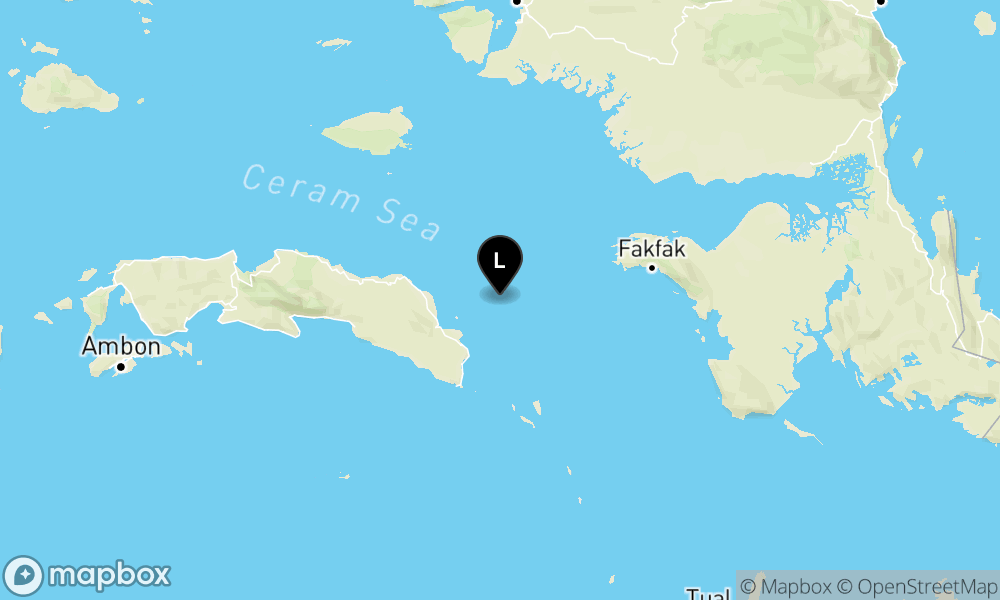 Peta Gempa 70 km Tenggara SERAMBAGIANTIMUR-MALUKU