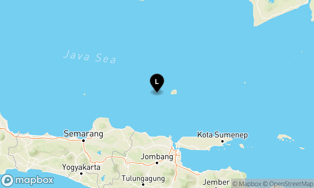 Peta Gempa Pusat gempa berada di laut 119 km timurlaut Tuban