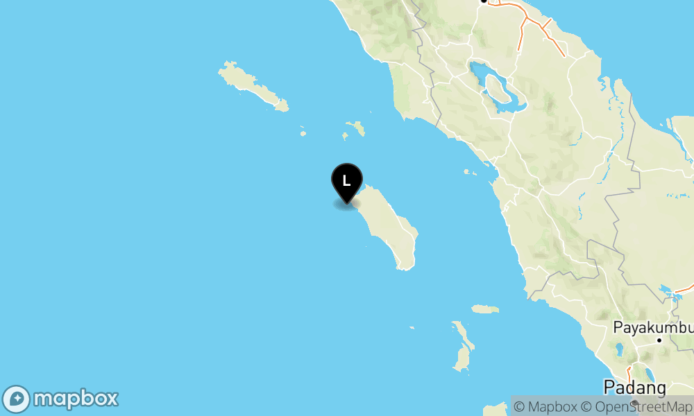 Peta Gempa Pusat gempa berada di laut 31 km baratdaya Nias Utara