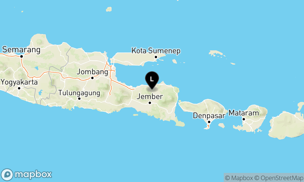 Peta Gempa Pusat gempa berada di darat 20 km barat laut Bondowoso