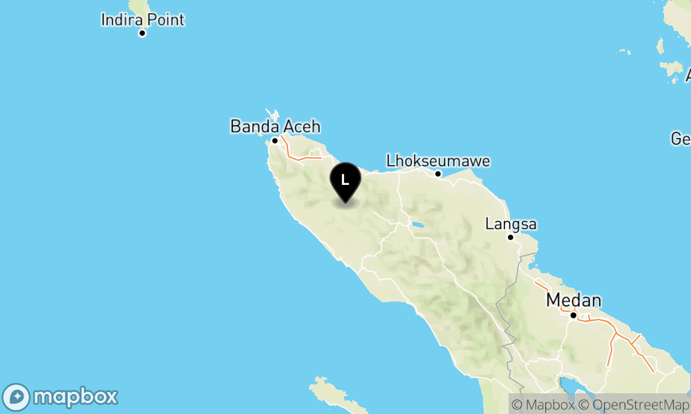 Peta Gempa Pusat gempa berada di darat 27 km baratdaya Kab. Pidie Jaya