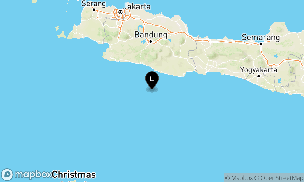 Peta Gempa Pusat gempa berada di laut 104 km baratdaya Kab. Tasikmalaya