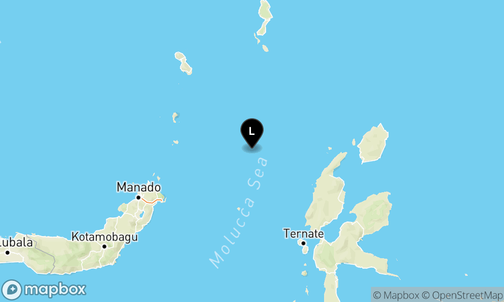Peta Gempa 132 km BaratDaya PULAUDOI-MALUT
