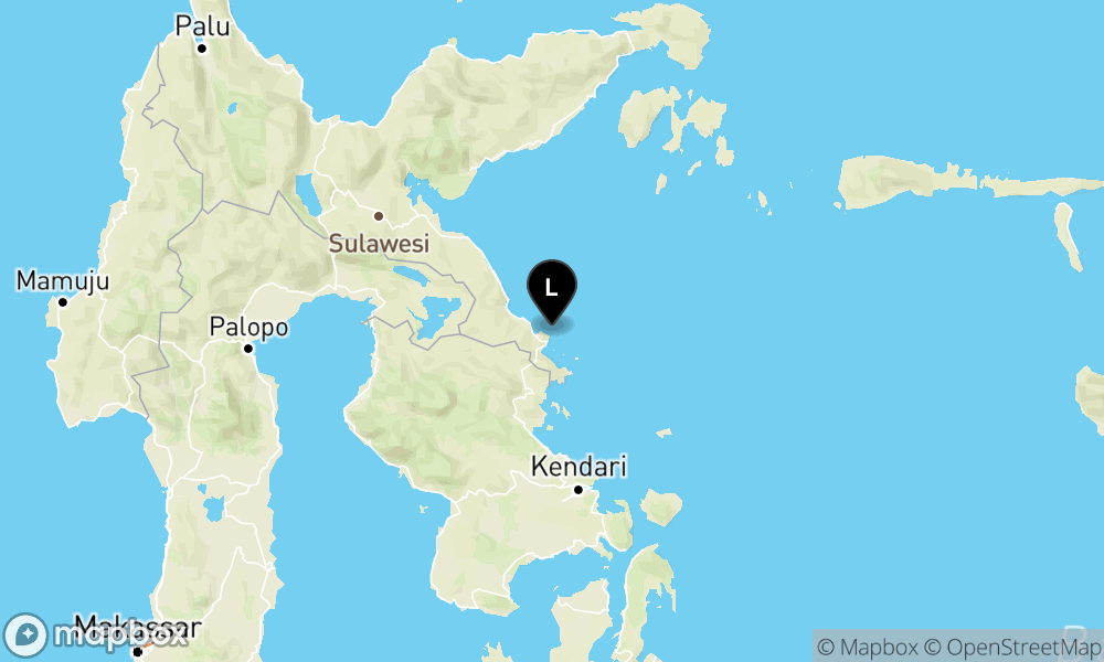 Peta Gempa Pusat gempa berada di laut 15 km timurlaut Lafeu, Kab. Morowali